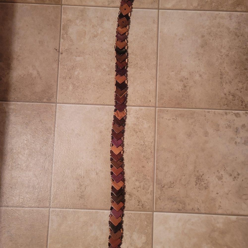 Wooden vintage belt tiger oak 39 inches